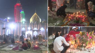 Shab-e-Barat 2021 in Lucknow: People Light Candles and Offer Flowers on the Graves in Karbala Talkatora (View Pics)