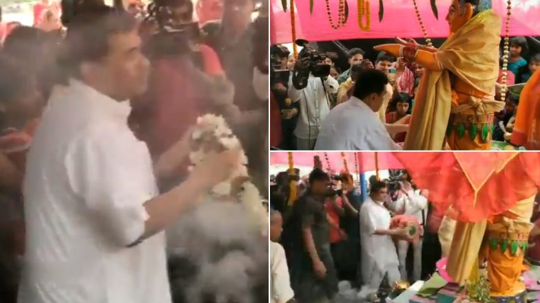 Suvendu Adhikari, BJP Leader, Offers Prayers At Sonachura Trilokeshwar Temple in East Midnapore (Watch Video)