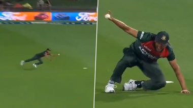 Taskin Ahmed Takes Stunning One-Handed Catch to Dismiss Martin Guptill During New Zealand vs Bangladesh 2nd T20I 2021 (Watch Video)