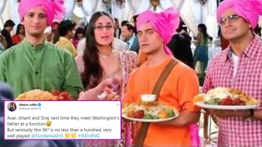 Wasim Jaffer Trolls Axar Patel, Ishant Sharma and Mohammed Siraj With ‘3 Idiots’ Meme for Denying Washington Sundar a Maiden Test Hundred, Sundar Responds