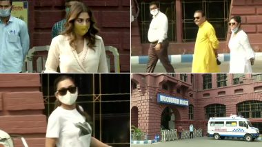 TMC Leaders Nusrat Jahan Ruhi, Mimi Chakraborty Visit CM Mamata Banerjee at Kolkata's SSKM Hospital