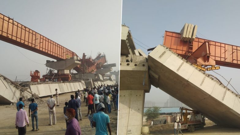 Haryana Bridge Collapse: Under Construction Flyover on Gurugram-Dwarka Expressway Near Daulatabad Collapses; 2 Injured