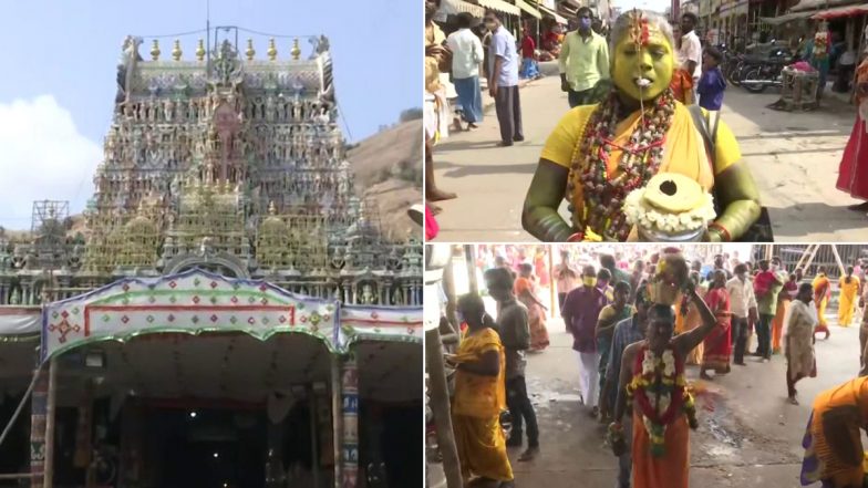 Panguni Uthiram: Devotees Throng Thiruparankundram Sri Subramaniya Swamy Temple in Tamil Nadu's Madurai (See Pictures)