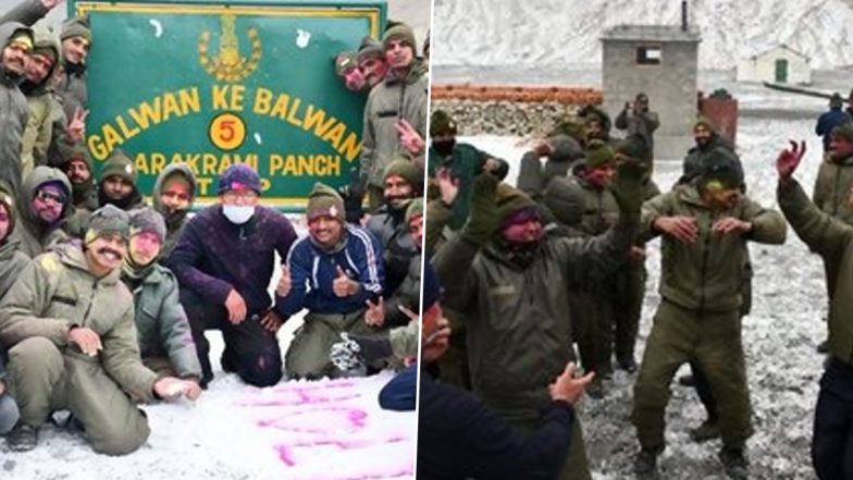 Holi 2021: 'Himveers' of ITBP Celebrate Holi at Galwan in Eastern Ladakh, See Pictures