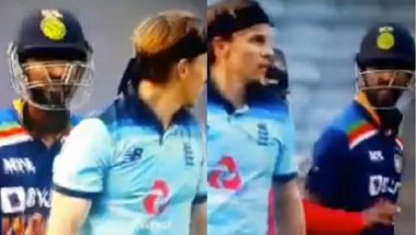 Krunal Pandya Gets into a Verbal Spat With Tom Curran During IND vs ENG 1st ODI 2021, Video Goes Viral