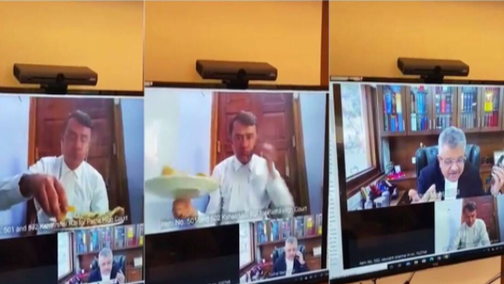 Video of Patna Lawyer Eating Lunch During Virtual Court Session Goes Viral! Watch