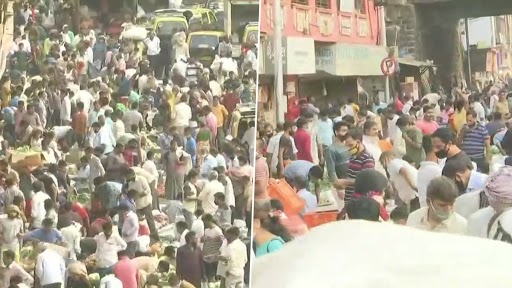 COVID-19 Surge in Mumbai: Huge Crowd Seen at Famous Dadar Market Despite Rising Cases in the City, Social Distancing Norms Flouted (See Pics)