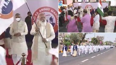 Azadi Ka Amrut Mahotsav Kicks Off in Gujarat: All You Need To Know About Padyatra From Sabarmati Ashram to Dandi, Other Cultural and Digital Initiatives Ahead of India’s 75 Years of Independence