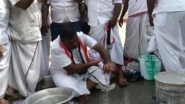 Tamil Nadu Assembly Elections 2021: AIADMK Candidate Thanga Kathiravan Washes People&rsquo;s Clothes, Promises To Give Washing Machine After Winning (Watch Video)