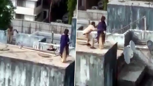 Malad Cop Shrikant Deshpande Saves Life of Woman Who Was Trying To Commit Suicide by Jumping From Building Terrace After Fight With Husband (Watch Video)