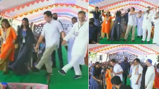 Rahul Gandhi Takes Push-Up Challenge, Dances With Students of St Joseph’s Matriculation School in Mulagumoodu During His Visit to Poll-Bound Tamil Nadu (Watch Video)