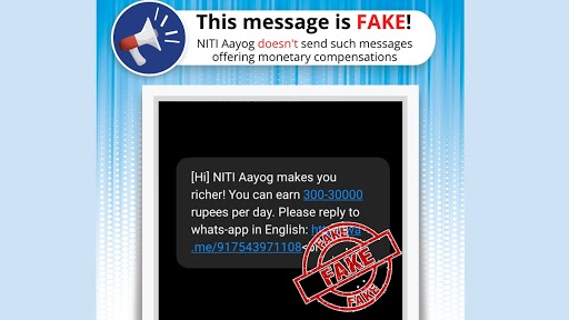 NITI Aayog Making You Richer by Offering Opportunities To Earn Up to Rs 30,000 Per Day? PIB Fact Check Reveals Truth Behind Fake Text Message