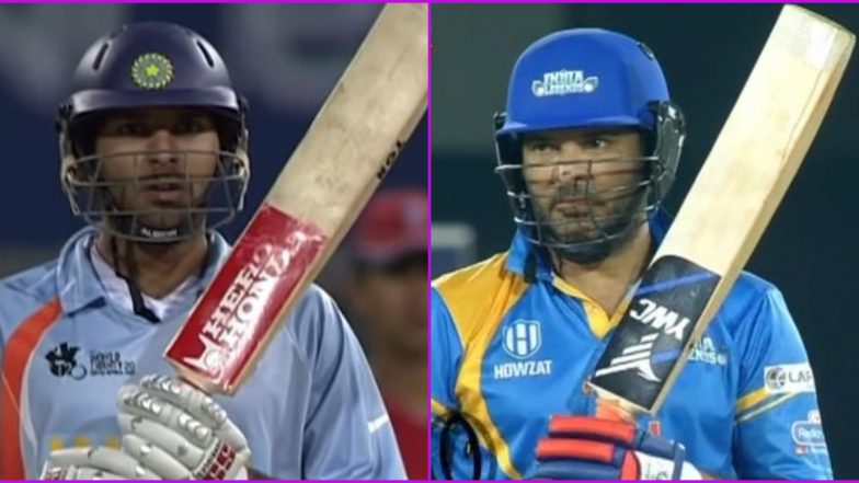 Yuvraj Singh Almost Smashed Six Sixes in an Over During India Legends vs West Indies Legends Road Safety World Series 2021 T20 Match