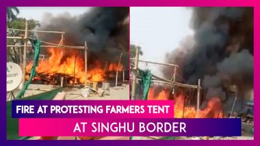 Fire At Protesting Farmers Site: Two Tents, Car Gutted Allegedly By Miscreants At Singhu Border, No Casualties