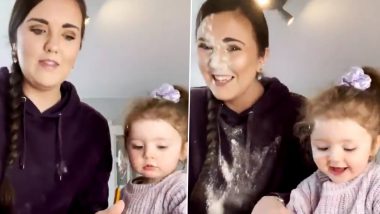 Little Toddler Chef Sneezes Adorably Only to Toss Flour All over Her Mom's Face and it Is the Cutest Thing You Will See Today! Watch Viral Video
