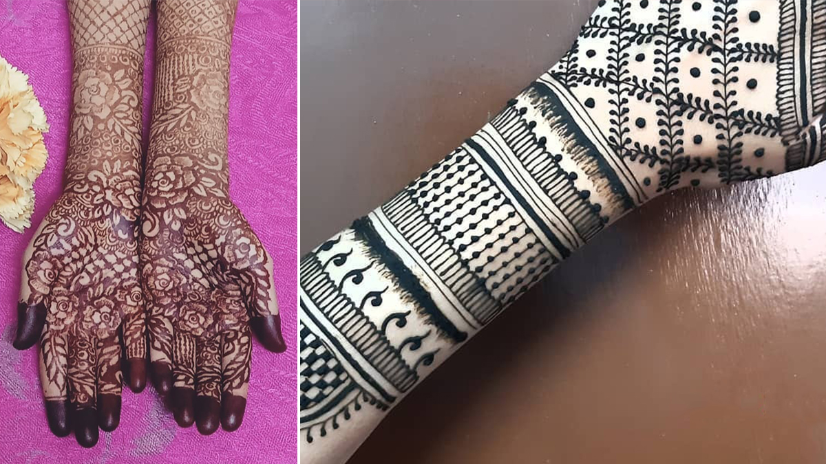 Mehandi Design in Girl Hand in Bridal Marriage Party Stock Photo - Image of  indian, hindu: 230853176