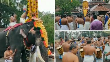 Thrissur Pooram 2021: Thiruvambadi and Paramekkavu Temples in Kerala Celebrate The Festival Following COVID-19 Protocol (Watch Video)