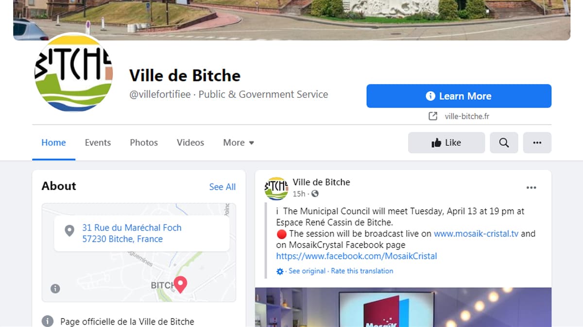 Ville De Bitche, a French Town’s Facebook Page Removed by the Social Media Platform After Confusing Its Name With an English Slang