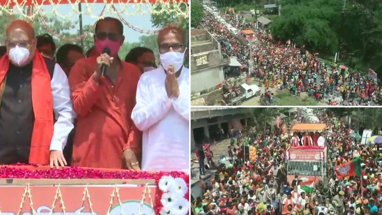 West Bengal Assembly Elections 2021: Amit Shah Holds Roadshow in North 24 Parganas' Amdanga