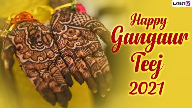 Gangaur Teej 2021 Mehendi Designs: Easy Arabic, Indian, Rajasthani & Criss Cross Mehndi Patterns For Front & Back Hand That You Can Try at Home (Watch Henna Video Tutorials)