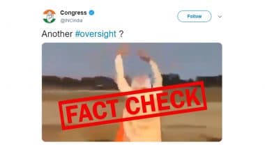 Is PM Narendra Modi Waving at an Empty Field During West Bengal Election Rally? Fact Check Reveals The Truth Behind Viral Video Shared by Congress