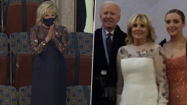 US First Lady Jill Biden Wears Same Dress at President Joe Biden’s Joint Address As at the Inauguration! Know Powerful Meaning Behind the Repurposed Outfit