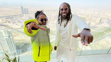 Chris Gayle Launches His Single 'Jamaica to India' Featuring Indian Rapper Emiway Bantai (Watch Video)