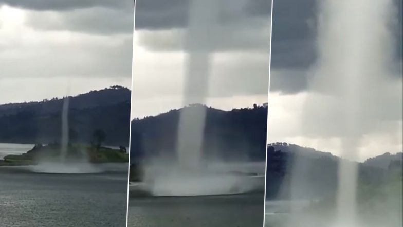 Tornadic Waterspout Rises Up From Rwanda's Lake Ruhondo Swirling to the Clouds Captured in Spectacular Video