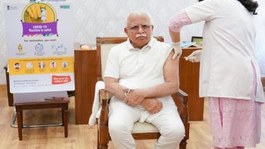 India News | Khattar Takes First Dose of COVID-19 Vaccine, Urges People to Do Same