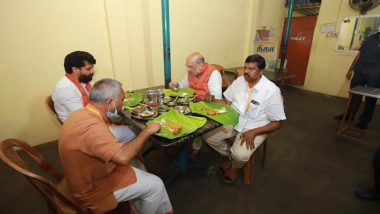 Tamil Nadu Assembly Elections 2021: Amit Shah Enjoyed Dinner at Roadside ‘Dhaba’ on Trichy Road After Rally and Roadshow