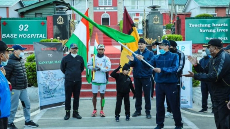Indian Army Soldier Naik Velu P Starts Kashmir to Kanyakumari Ultra Marathon to Make it to  Guinness Book of World Records