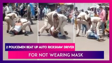 Madhya Pradesh: Two Policemen Mercilessly Beat Up Auto Rickshaw Driver For Not Wearing Mask, Suspended After Video Is Viral