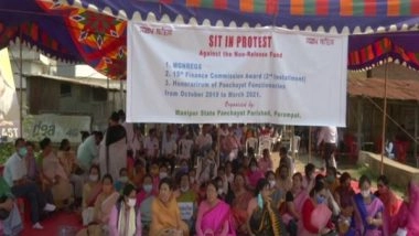 India News | Manipur Panchayat Parishad Members Protest for Release of MGNREGS Fund