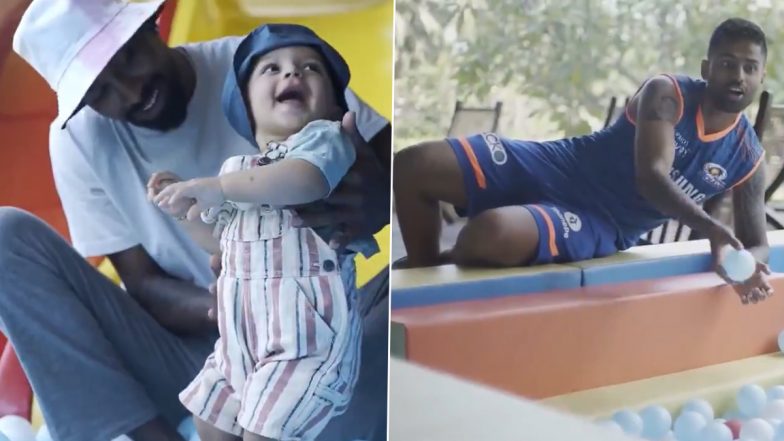 IPL 2021: Mumbai Indians Stars Hardik Pandya, Suryakumar Yadav Turn Kids with Children (Watch Video)