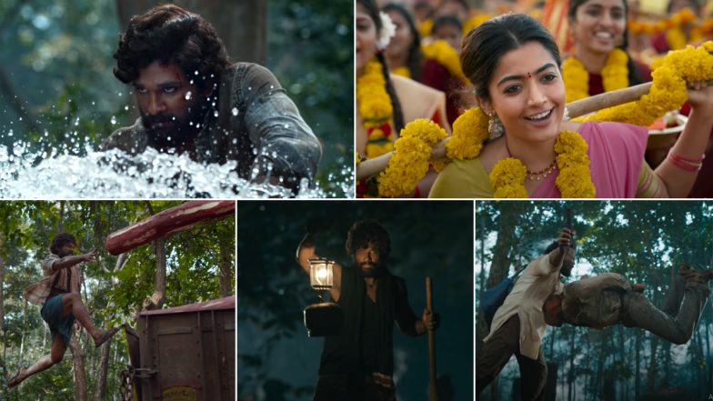 Allu Arjun's Pushpa Raj Avatar Is Out! The Telugu Superstar's Gravity-Defying Stunts Are Visual Treats (Watch Video)