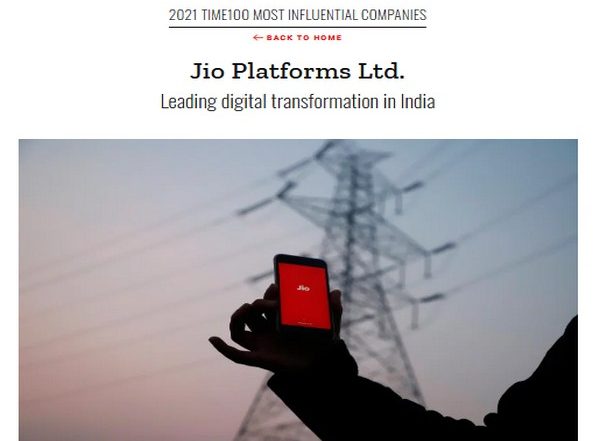 Business News | Jio Platforms Figures in TIME100 Most Influential Companies