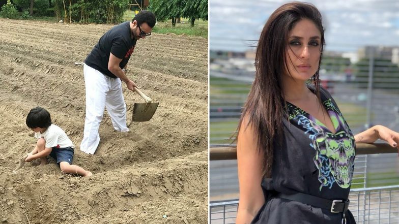 World Earth Day 2021: Kareena Kapoor Posts Picture of Saif Ali Khan and Taimur Planting Trees