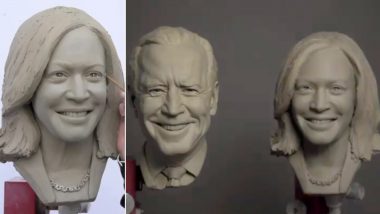 Kamala Harris Becomes First Vice President to Get Madame Tussauds Wax Figure, Watch Video of US President Joe Biden and VP's Clay Head Sculpt in Progress