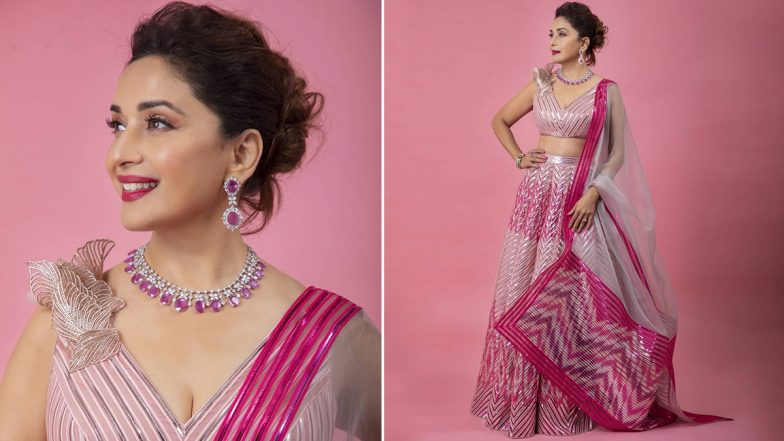 Madhuri Dixit In This Pink Lehanga Choli Is A Treat For Sore Eyes (View Pics)