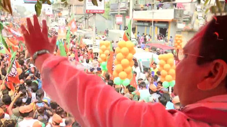 West Bengal Assembly Elections 2021: JP Nadda Holds Roadshow in Alipurduar (See Pictures)