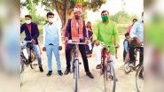 Uttar Pradesh: Groom Cycles His Way to Bride's House With His Friends to Spread COVID-19 Norms