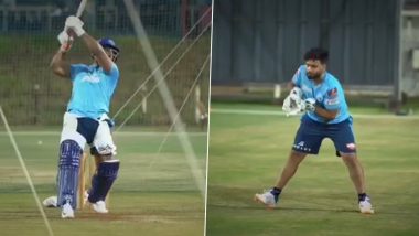 Delhi Capitals Captain Rishabh Pant Sweats It Out in Nets Ahead of IPL 2021 (Watch Video)