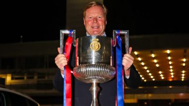 Barcelona Congratulates Ronald Koeman for Lifting First Trophy As the Club’s Head Coach After Barca Beat Athletic Bilbao 4–0 To Win Copa Del Rey Title