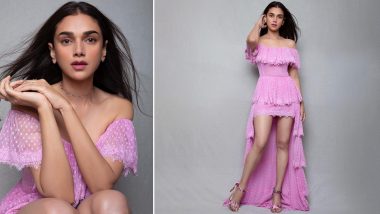 Aditi Rao Hydari Looks Like a Beautiful Summer Dream in Her Pink Off-Shoulder Rose Room Dress (View Pics)