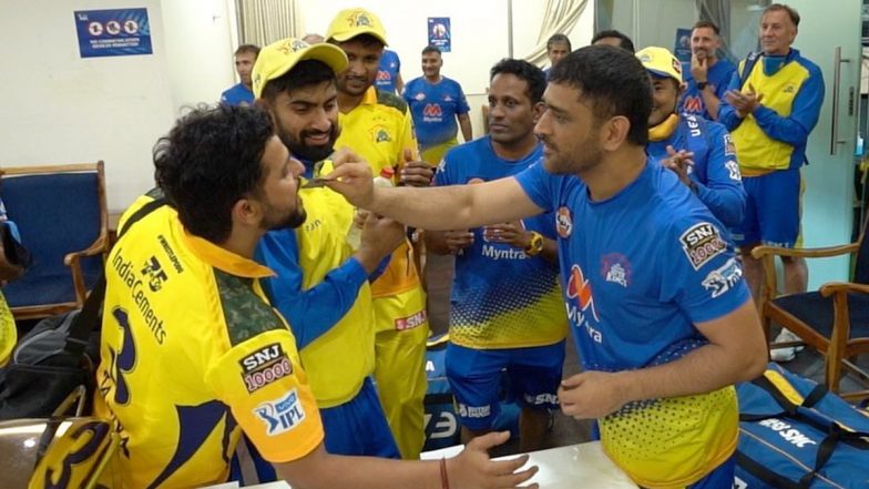 Suresh Raina, Deepak Chahar & Other CSK Stars Celebrate MS Dhoni’s 200th Appearance for Chennai Super Kings (Watch Video)