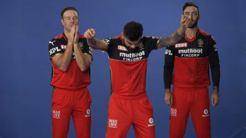 Virat Kohli, AB de Villiers and Glenn Maxwell Appear in RCB Photoshoot Ahead of IPL 2021 (Watch Video)