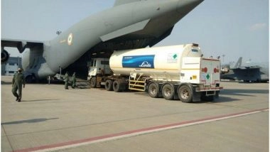 India News | IAF Starts Airlifting Oxygen Tankers to Filling Stations to Speed Up Supply