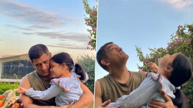 MS Dhoni’s Adorable Picture With Daughter Ziva Goes Viral on Social Media, Fans Say They Miss Seeing Her Cheer for the Cricketer