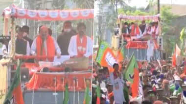 West Bengal Assembly Elections 2021: Amit Shah Campaigns For Rajib Banerjee, BJP Candidate From Domjur Constituency (Watch Video)