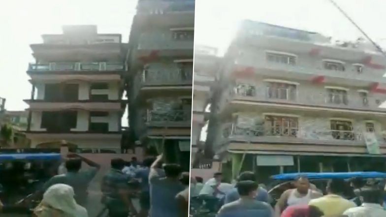 Earthquake in Assam: Building in Nagaon Tilts After Quake With a Magnitude of 6.4 Hit Sonitpur Today (Watch Video)